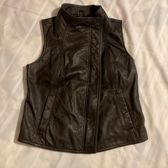 Liz Claiborne Leather Vest - Picture 1 of 8